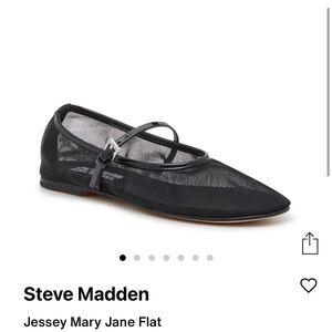 Steve Madden Black Mesh Mary Jane Flats